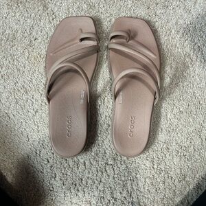 CROCS Women's Tan Slide Sandals 8